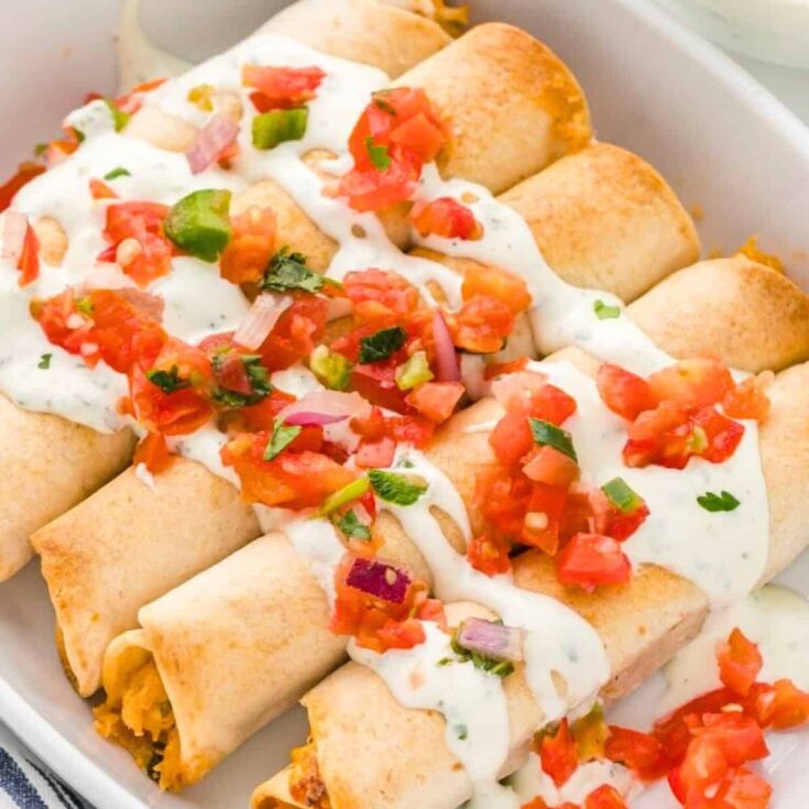 A set of cheesy chicken taquitos made after reading these Cinco de Mayo dinner recipes