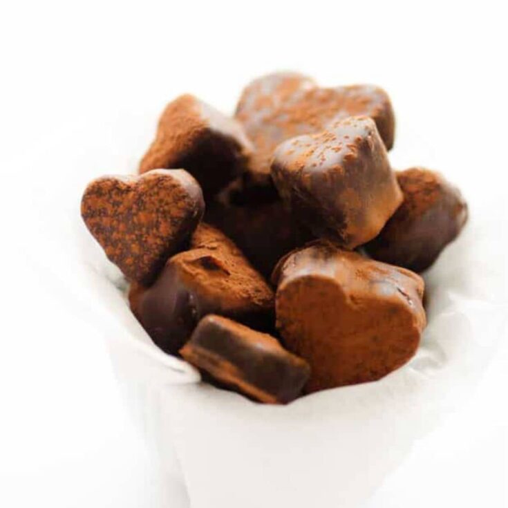 Chocolate covered fruit truffles made after reading these Valentines appetizers