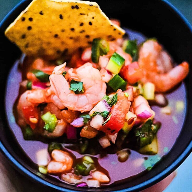 Coctel de camaron Mexican shrimp cocktail made after reading these Mexican appetizers for Cinco de Mayo