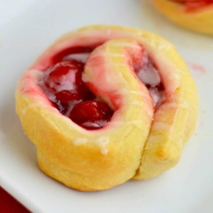 Cream cheese cherry crescent roll baked after reading these Valentines Day Desserts
