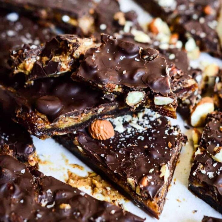 Dark chocolate date bark made after reading these Christmas candy recipes