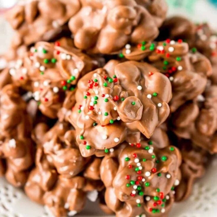 A set of crock pot candy made after reading these Christmas candy recipes
