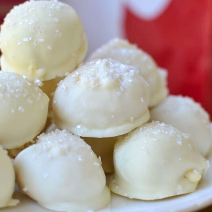 A set of eggnog truffles made after reading these Christmas truffle ideas