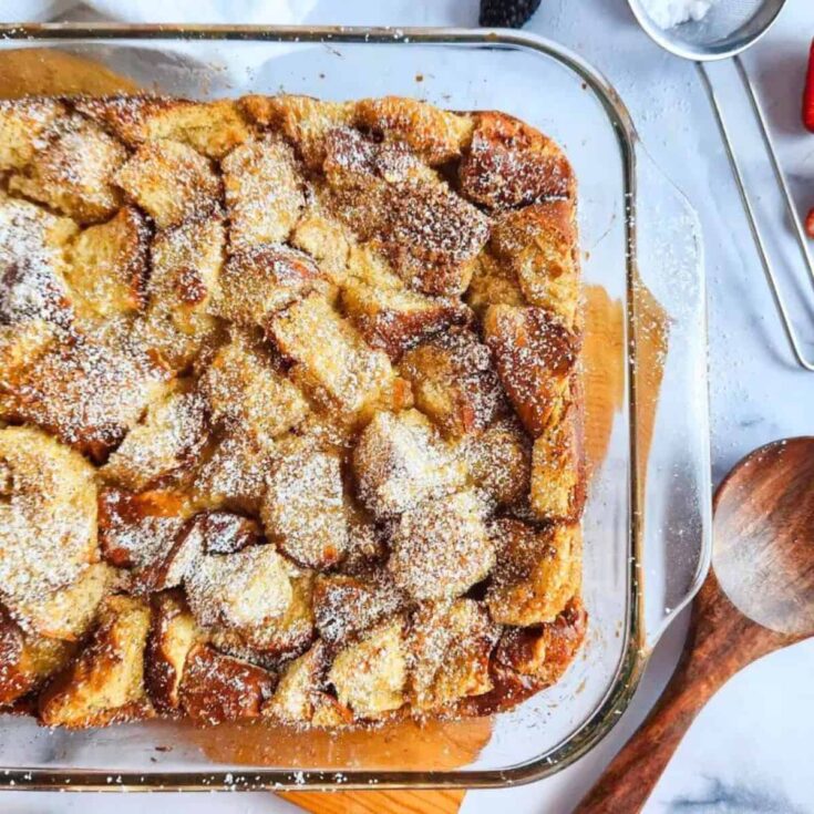 French toast brioche casserole made after reading these Christmas breakfast ideas