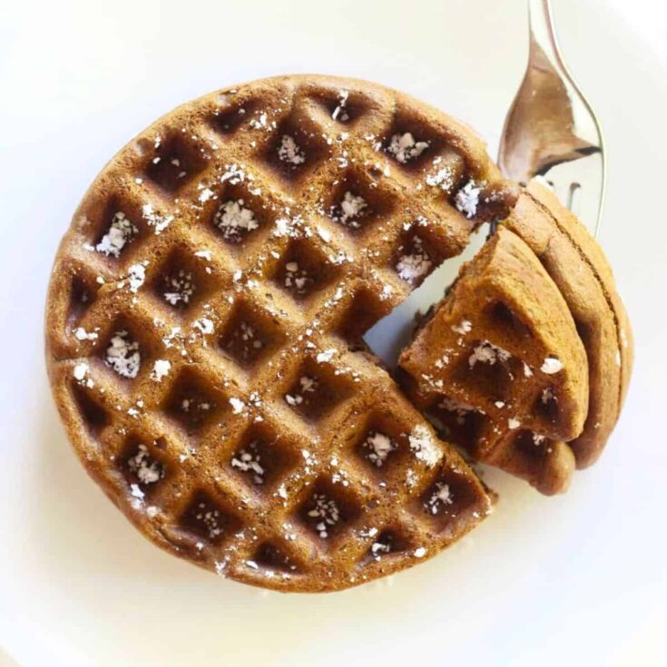 Gluten-free gingerbread waffles made after reading these Christmas breakfast ideas