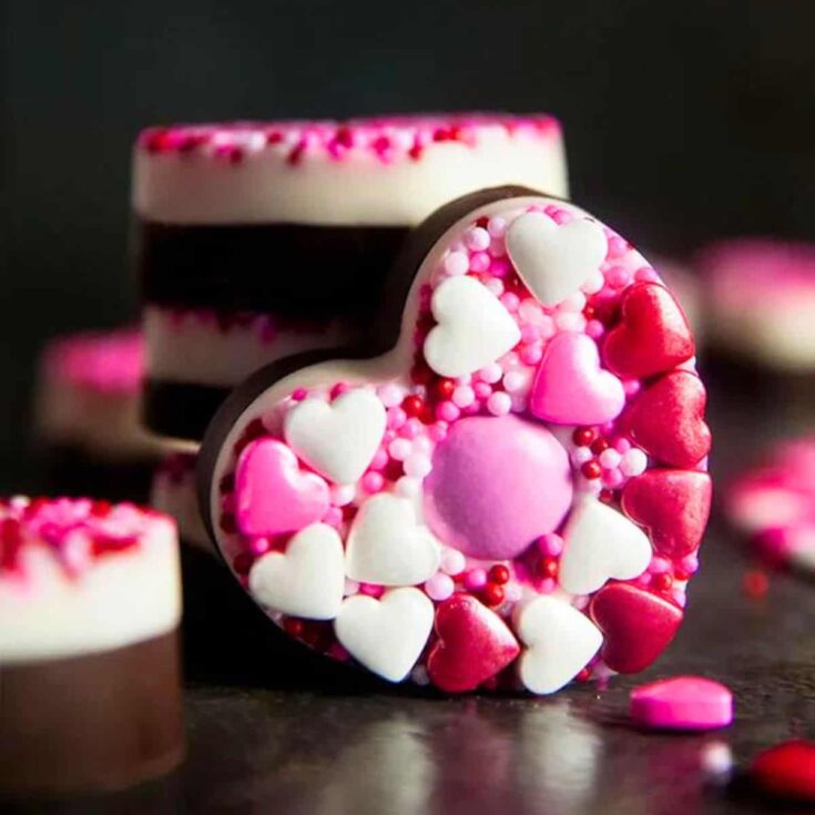 Homemade chocolate hearts made after reading these Valentines Day Desserts
