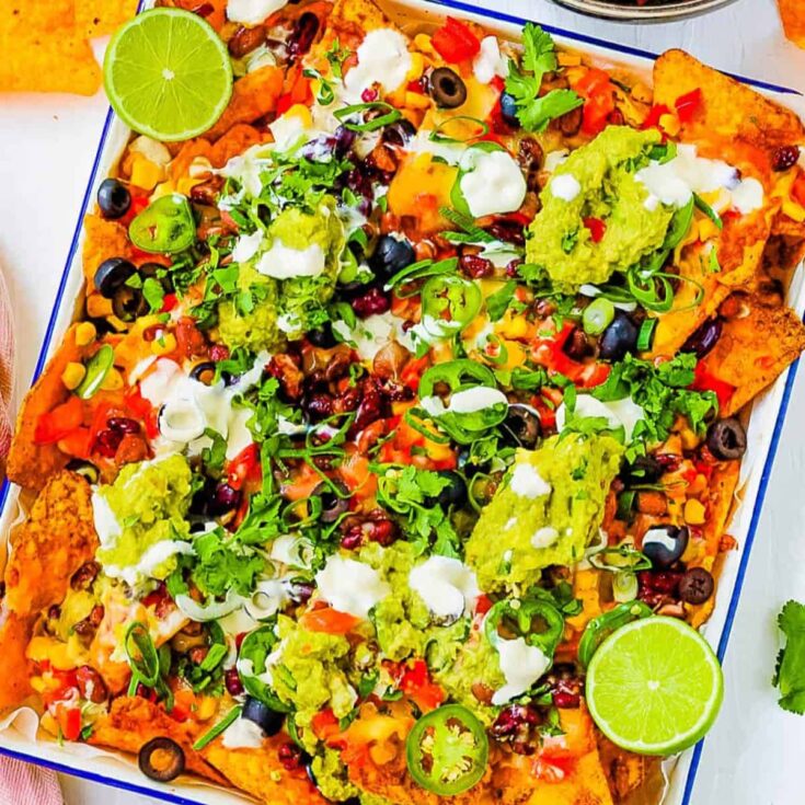 Loaded veggie nachos made after reading these Cinco de Mayo dinner recipes