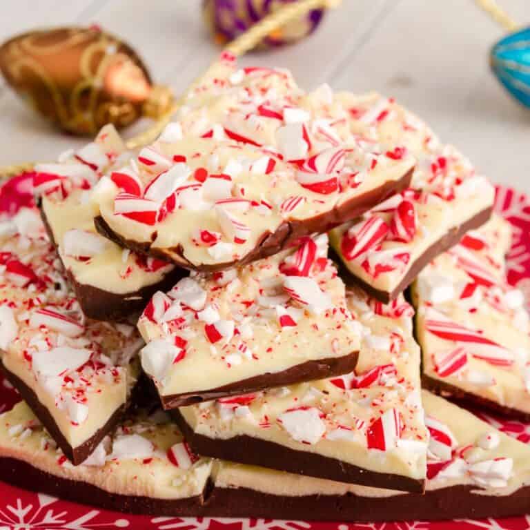 Peppermint Christmas barks made after reading these Christmas candy recipes