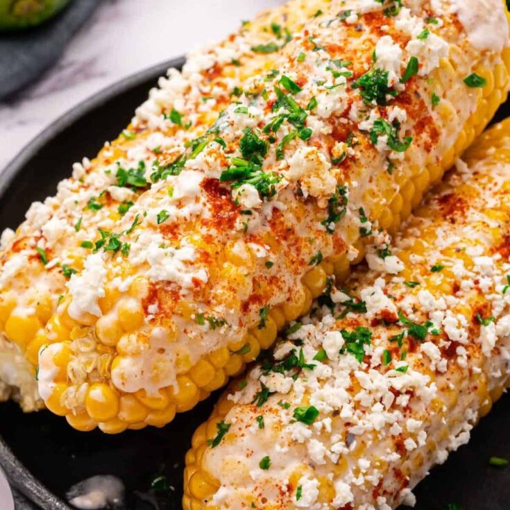 Mexican corn on the cob made after reading these Mexican appetizers for Cinco de Mayo