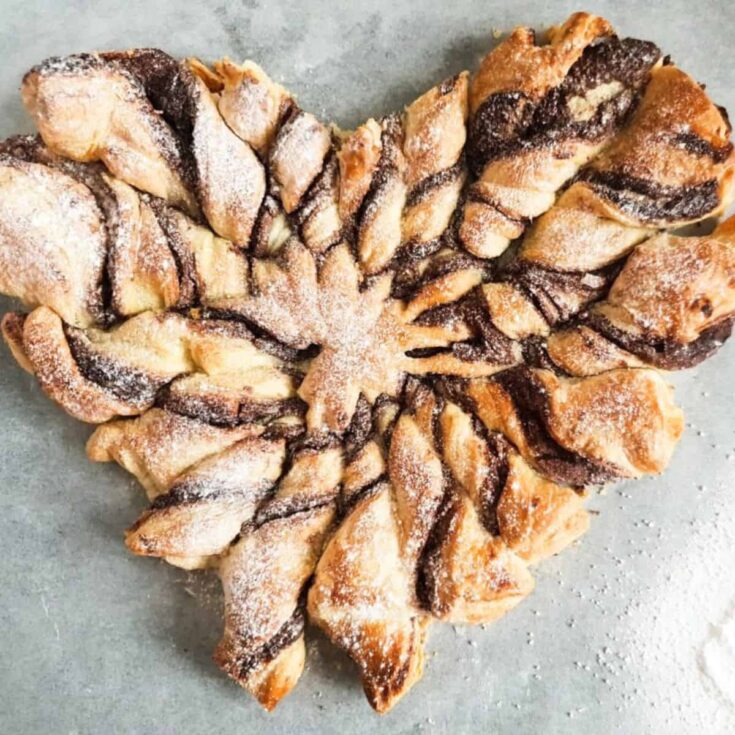 Nutella puff pastry twist made after reading these Valentines Day Desserts