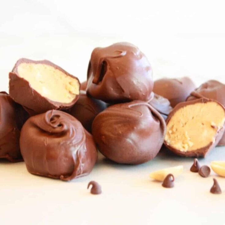 Old-fashioned peanut butter balls perfect as Christmas treats
