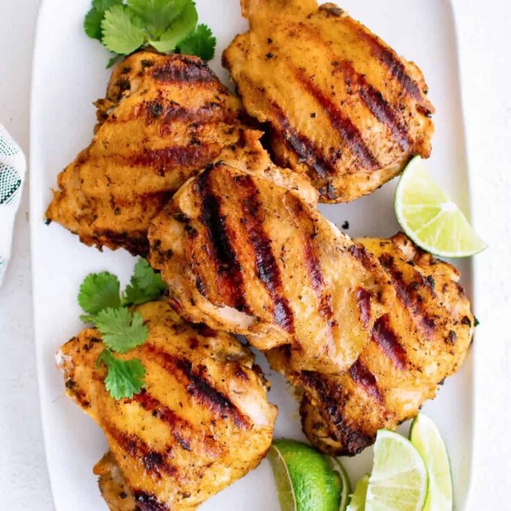 A plate of Pollo asado chickens made after reading these Cinco de Mayo dinner recipes