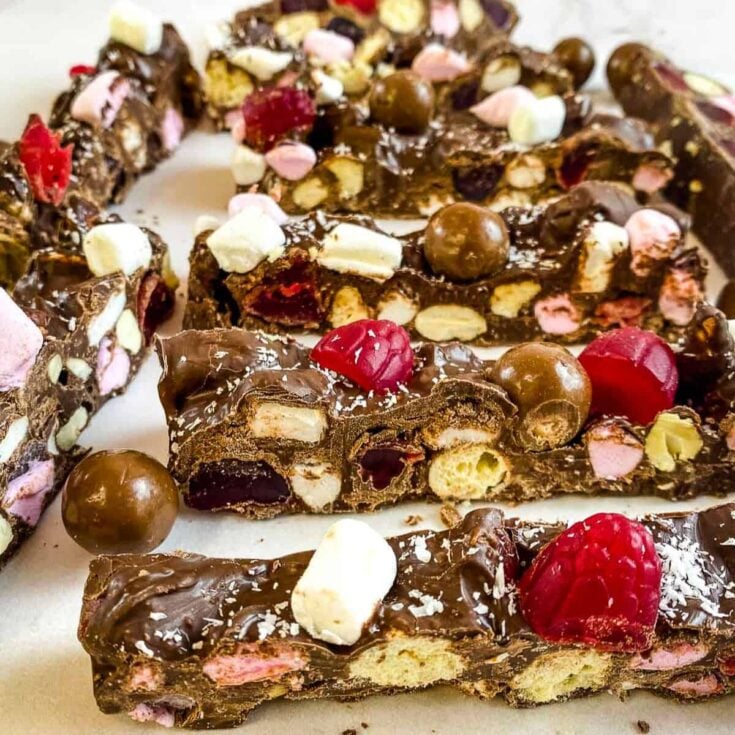 Rocky road with Malteser made after reading these Christmas candy recipes
