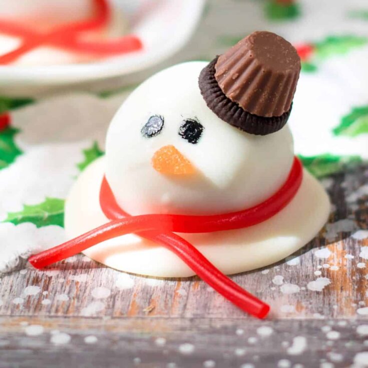 Snowman truffle made after reading these Christmas truffle ideas