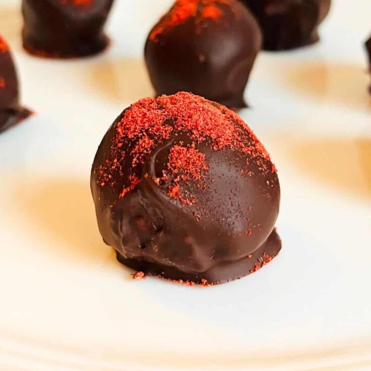 Strawberry truffles made after reading these Christmas truffle ideas