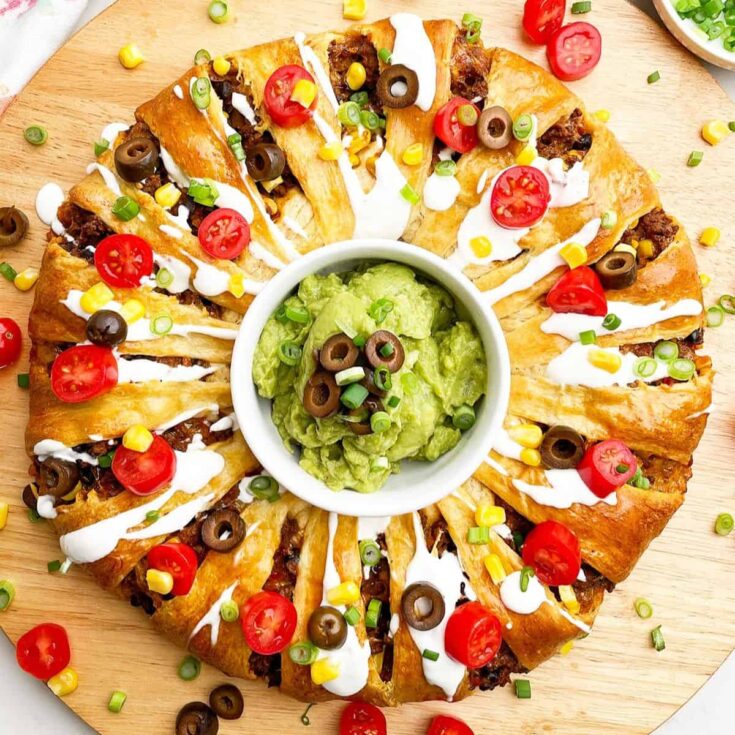 Taco ring made after reading these Mexican appetizers for Cinco de Mayo