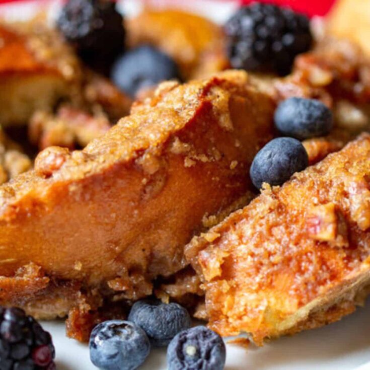 The ultimate healthy overnight blueberry French toast made after reading these Christmas breakfast ideas