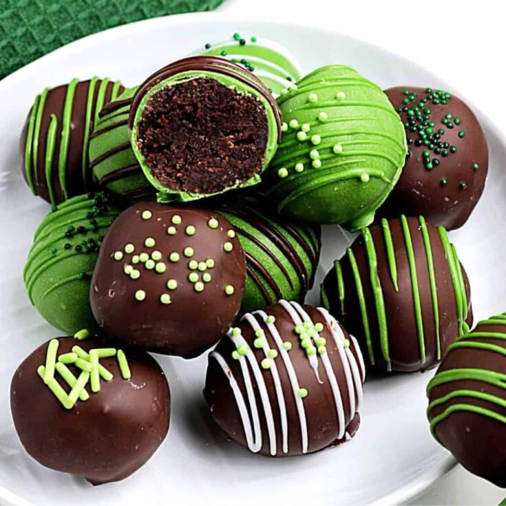 A set of thin mint truffles made after reading these Christmas truffle ideas
