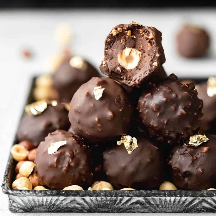 Vegan Ferrero Rocher made after reading these Christmas truffle ideas