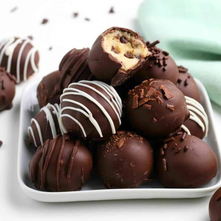 Vegan cookie dough truffles made after reading these Christmas truffle ideas