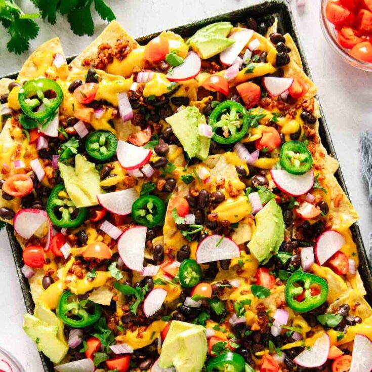 Vegan sheet pan nachos made after reading these Cinco de Mayo dinner recipes