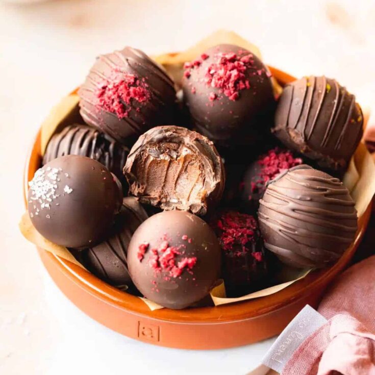 A set of Vegan truffles made after reading these Christmas truffle ideas