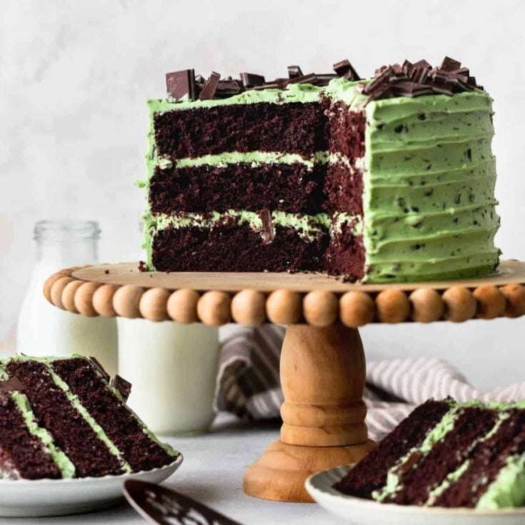 Chocolate mint cake made after reading these St. Patricks Day desserts