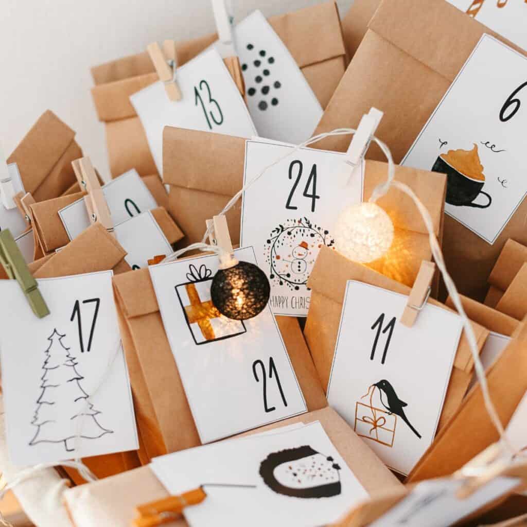 An advent calendar made after reading these Christmas date ideas
