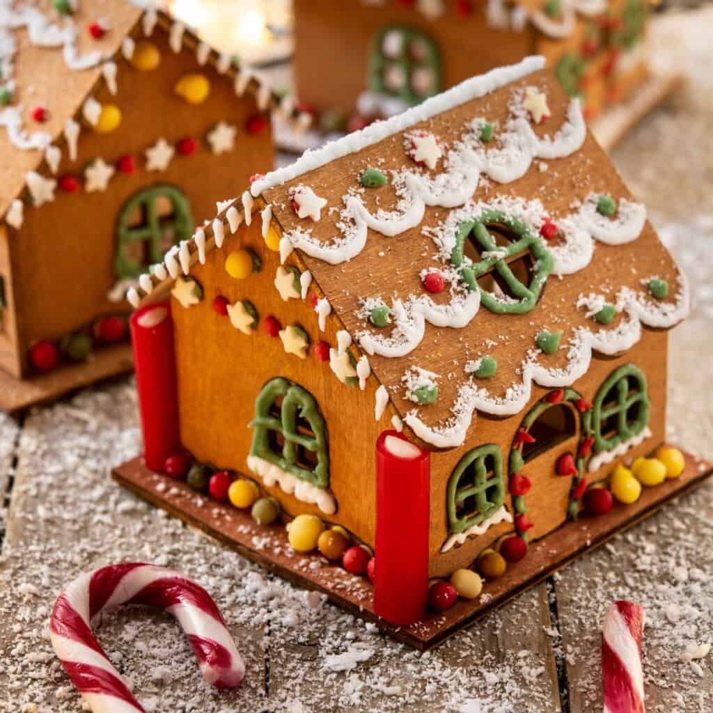 A gingerbread house made after reading these Christmas date ideas