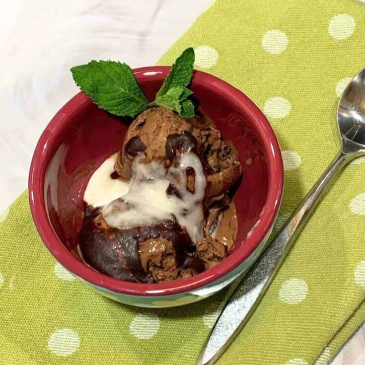 Double chocolate mint chip gelato ice cream made after reading these St. Patricks Day desserts