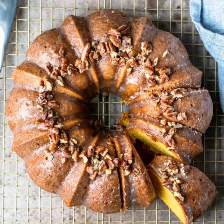 Irish Cream Bundt cake made after reading these St. Patricks Day desserts