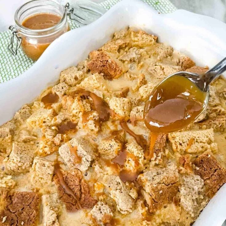 Irish Cream bread pudding made after reading these St. Patricks Day desserts