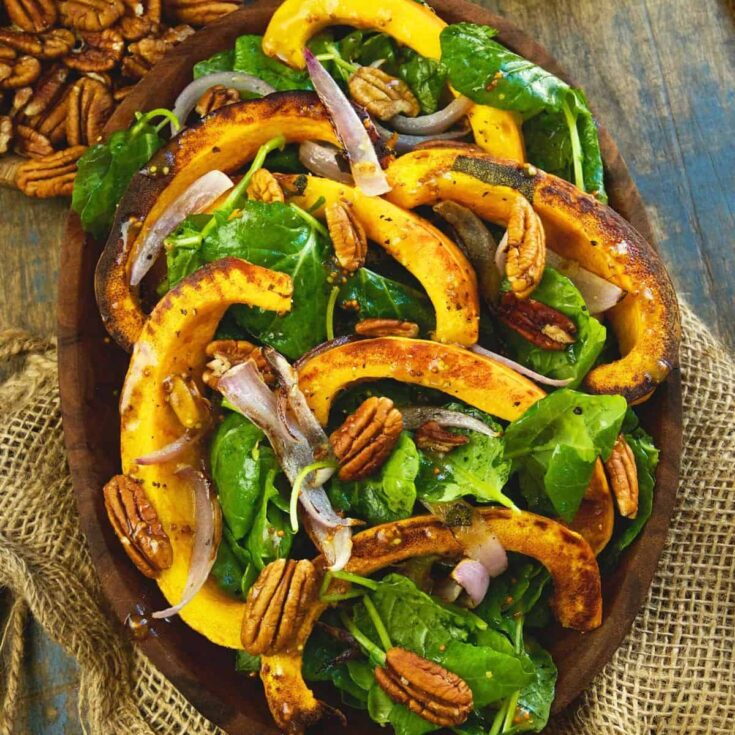 Low-carb roasted pumpkin salad made after reading these Fresh pumpkin recipes