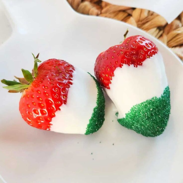 Mexico flag strawberries made after reading these Cinco de mayo desserts