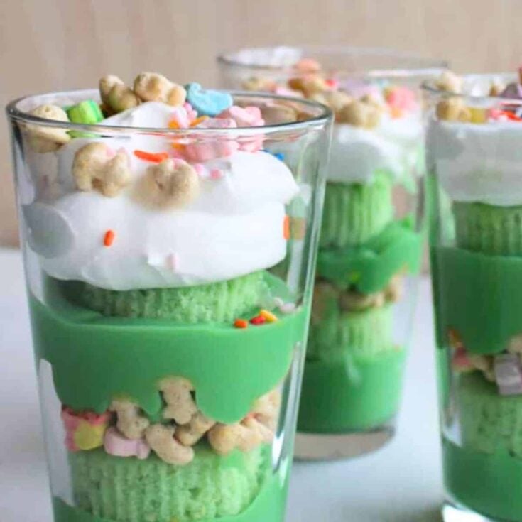 A set of Parfaits made after reading these St. Patricks Day desserts
