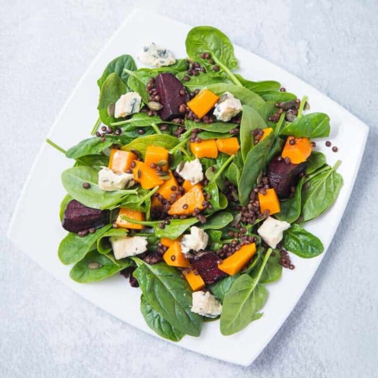 Pumpkin and beetroot salad made after reading these Fresh pumpkin recipes