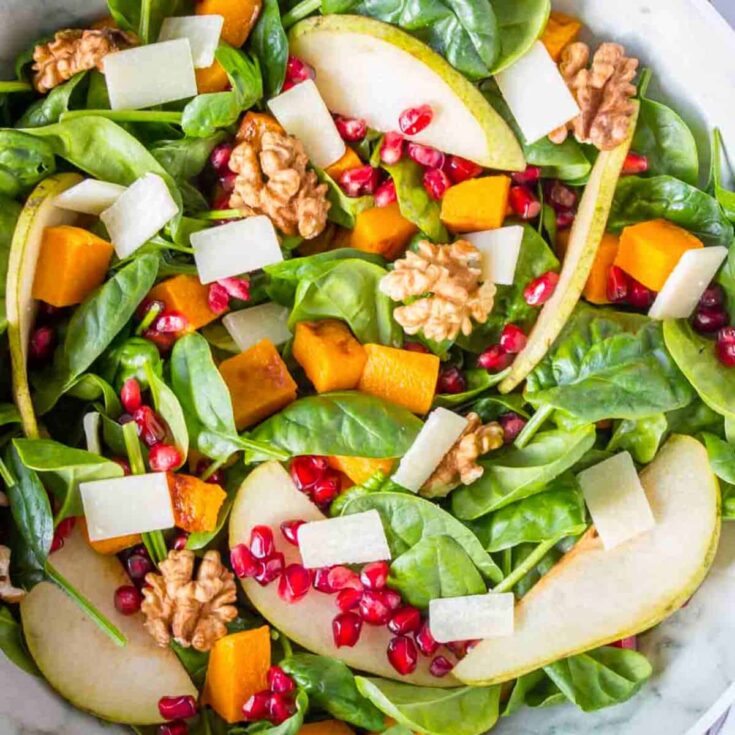 Roast pumpkin pear salad made after reading these Fresh pumpkin recipes