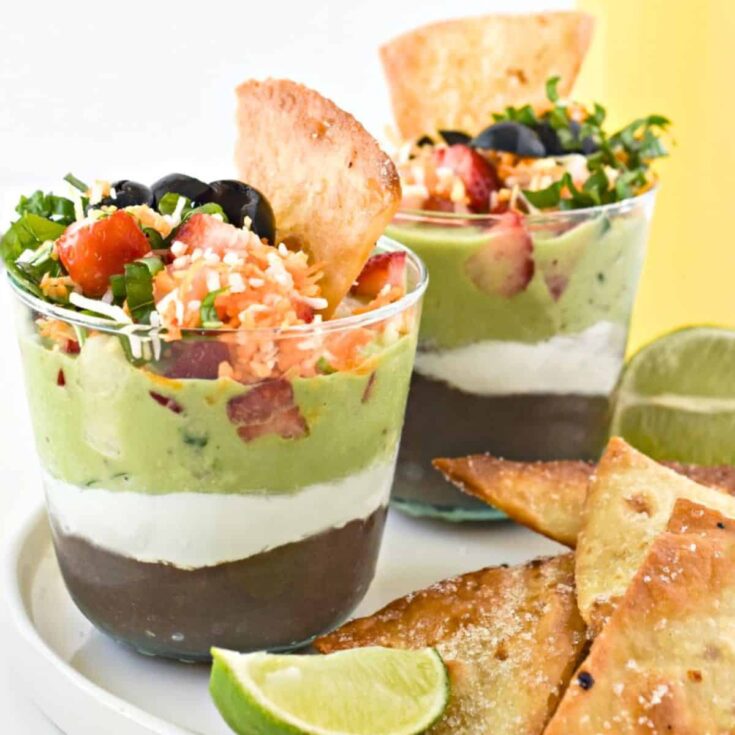Two seven layer dessert dip made after reading these Cinco de mayo desserts