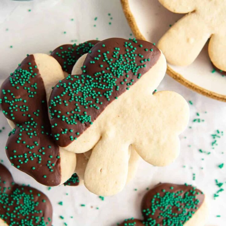Shamrock cookies made after reading these St Patricks Day cookies