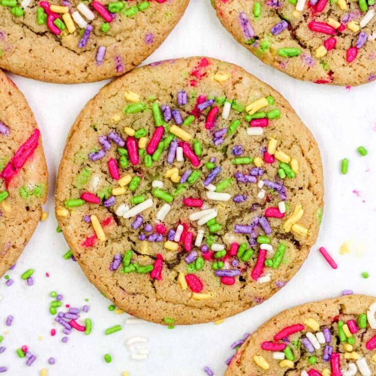 A set of sprinkle sugar cookies made after reading these St Patricks Day cookies