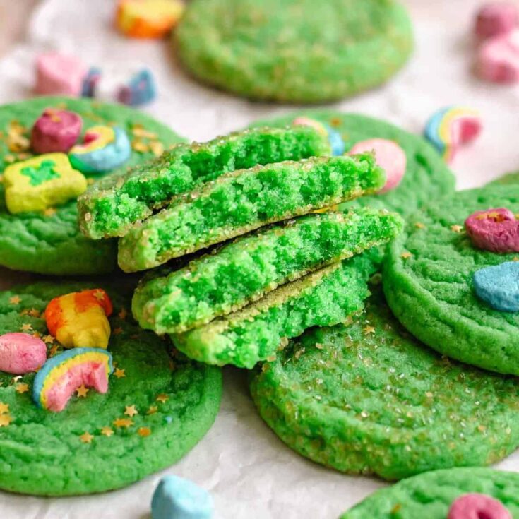 St Patricks Day green sugar cookies