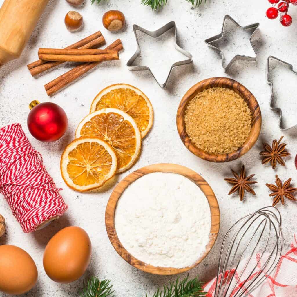A set of cooking ingredients for a cooking class enrolled to after reading these Christmas date ideas