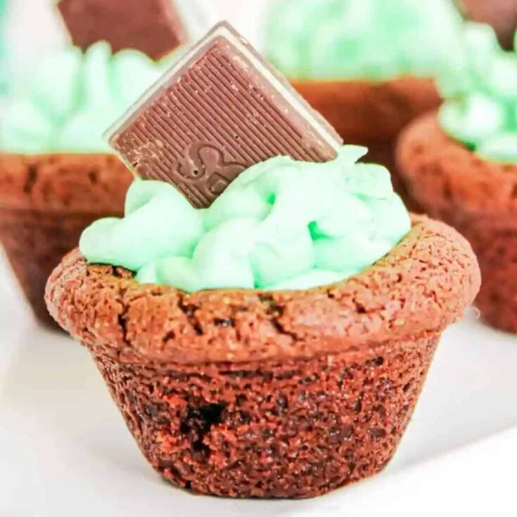 Andes mint chocolate cookie cupcake made after reading these St. Patricks Day treats