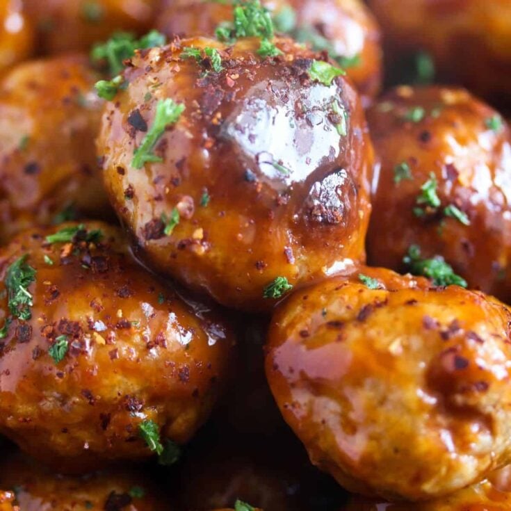 Asian turkey meatballs made after reading these New Years Eve appetizers