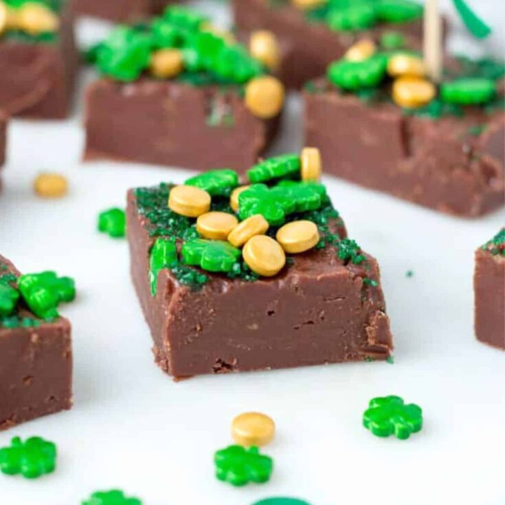 Baileys Irish Cream chocolate fudge made after reading these St. Patricks Day treats