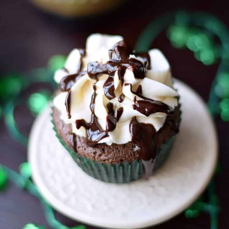 Baileys kiss cupcakes made after reading these St. Patricks Day treats