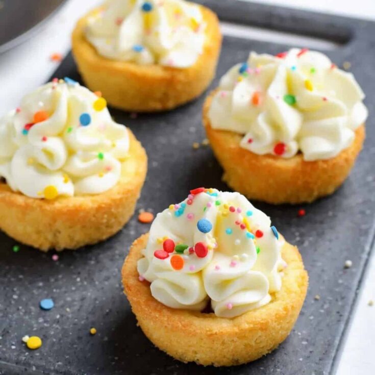 Cheesecake cookie cups made after reading these Mini dessert cups