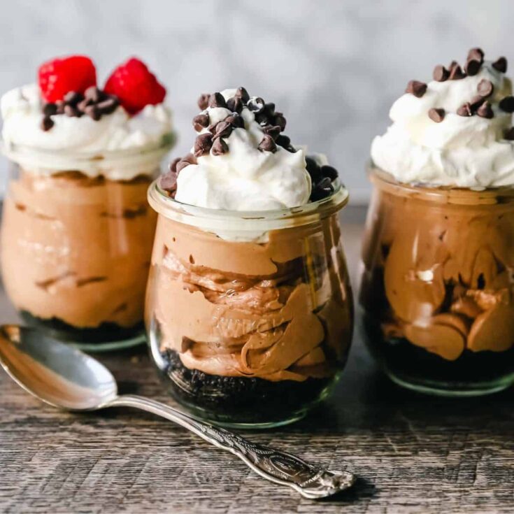 Chocolate Nutella cheesecake mousse made after reading these Mini dessert cups