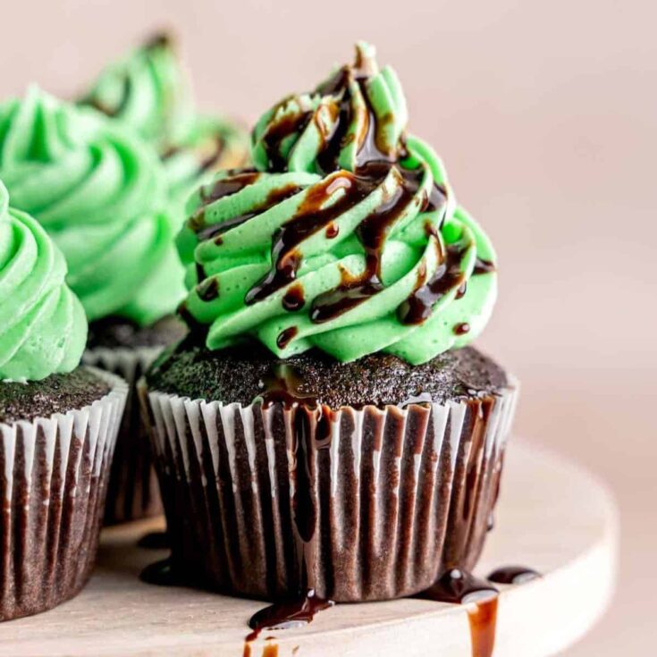 Chocolate mint cupcakes made after reading these St. Patricks Day treats