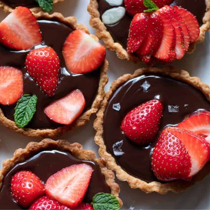 Chocolate strawberry tartlets made after reading these Bite sized desserts